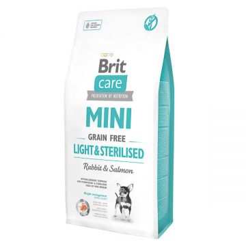 Brit Care Mini Light & Sterilised, XS-S, Iepure, hrană uscată fără cereale câini sterilizați, 7kg ieftina