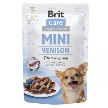 Brit Care Mini, XS-S, File Vânat, plic hrană umedă câini, (în sos), 85g ieftina