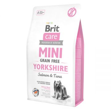 Brit Care Mini Yorkshire, Somon, hrană uscată fără cereale câini, 2kg