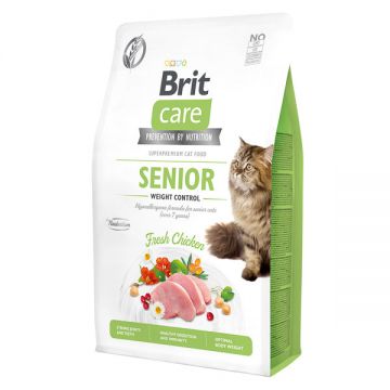 Brit Care Senior Weight Control, Pui, hrană uscată fară cerele pisici senior, managementul greutății, 2kg