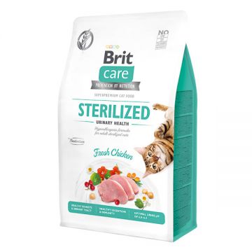 Brit Care Sterilized Urinary Health, Pui, hrană uscată fără cereale pisici sterilizate, sensibilități urinare, 400g ieftina