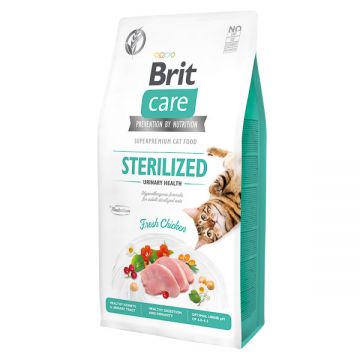 Brit Care Sterilized Urinary Health, Pui, hrană uscată fără cereale pisici sterilizate, sensibilități urinare, 7kg ieftina