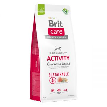 Brit Care Sustainable Activity, XS-XL, Pui și Insecte, hrană uscată câini, activitate intensă, sistem articular, 12kg de firma originala
