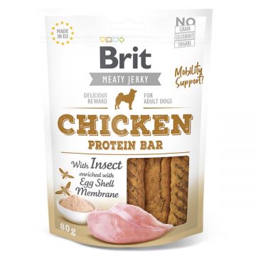 Brit Jerky Chicken Protein Bar, recompense câini, Batoane proteice Pui, 80g de firma originala