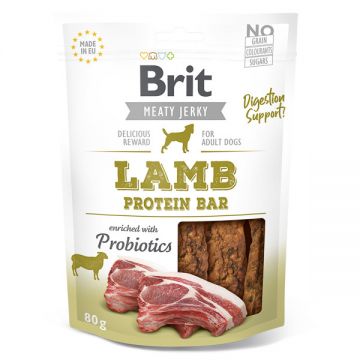 Brit Jerky Lamb Protein Bar, recompense câini, Batoane proteice Miel, 80g