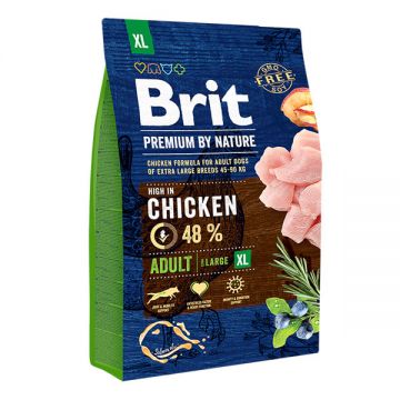 Brit Premium By Nature, Adult Giant Breed, XL, Pui, hrană uscată câini, 3kg