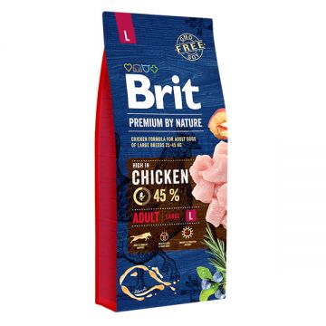 Brit Premium By Nature, Adult Large Breed, L, Pui, hrană uscată câini, 15kg