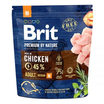 Brit Premium By Nature, Adult Medium Breed, M, Pui, hrană uscată câini, 1kg ieftina