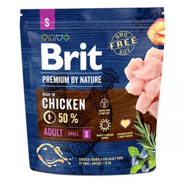 Brit Premium By Nature, Adult Small Breed, XS-S, Pui, hrană uscată câini, 1kg