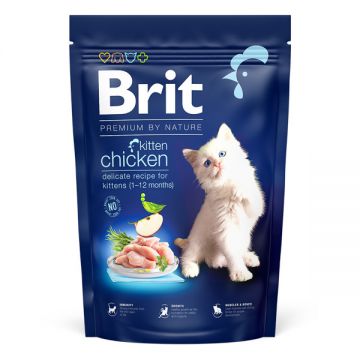 Brit Premium by Nature, Kitten, Pui, hrană uscată pisici junior, 1.5kg ieftina