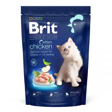 Brit Premium by Nature, Kitten, Pui, hrană uscată pisici junior, 800g