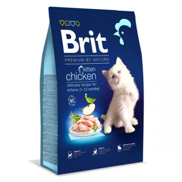 Brit Premium by Nature, Kitten, Pui, hrană uscată pisici junior, 8kg