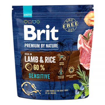 Brit Premium By Nature, Sensitive, Miel, hrană uscată câini, sensibilitați digestive, 1kg