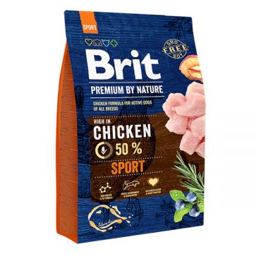 Brit Premium By Nature, Sport, Pui, hrană uscată câini, activitate intensă, 3kg