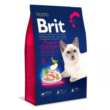 Brit Premium by Nature, Sterilised, Pui, hrană uscată pisici, 8kg de firma originala
