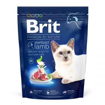 Brit Premium by Nature, Sterilized, Miel, hrană uscată pisici sterilizate, 300g
