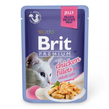 Brit Premium, File Pui, plic hrană umedă pisici, (în aspic), 85g ieftina