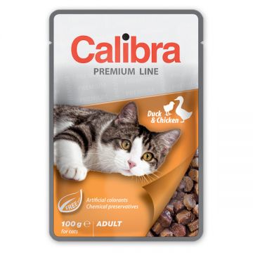 Calibra Cat Pouch Premium Adult Duck and Chicken, 100g