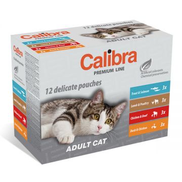 Calibra Cat Pouch Premium Adult Multipack, 12 x 100g de firma originala