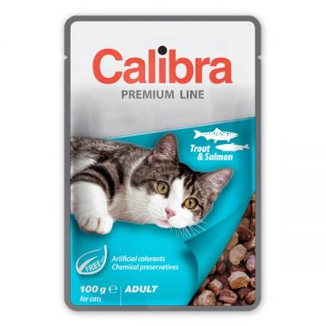 Calibra Cat Pouch Premium Adult Trout and Salmon, 100g ieftina