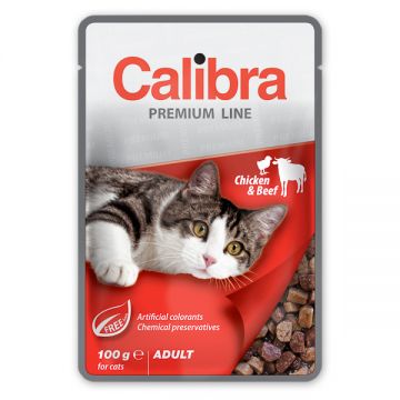 Calibra Cat Pouch Premium Chicken and Beef, 100g