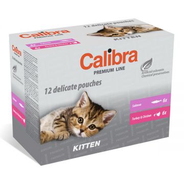 Calibra Cat Pouch Premium Kitten Multipack, 12 x 100g de firma originala