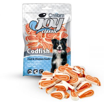 Calibra Joy, XS-XL, Cod și Pui, punguță recompense câini, (Sushi), 80g de firma originala