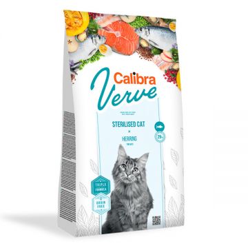 Calibra Verve GF Sterilised, Hering, hrană uscată fără cereale pisici sterilizate, 3.5kg