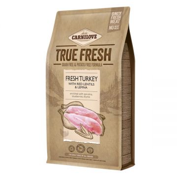 Carnilove True Fresh Adult S-XL, Curcan proaspăt cu linte roșie, hrană uscată fără cereale câini, 4kg de firma originala