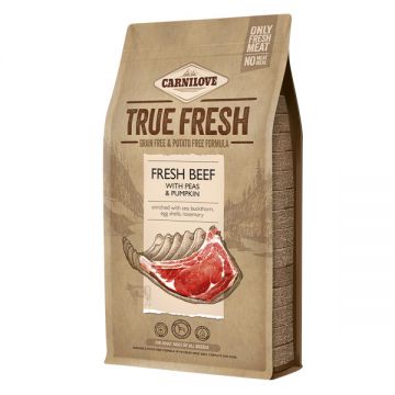 Carnilove True Fresh Adult S-XL, Vită proaspătă cu mazăre și dovleac, hrană uscată fără cereale câini, 1.4kg