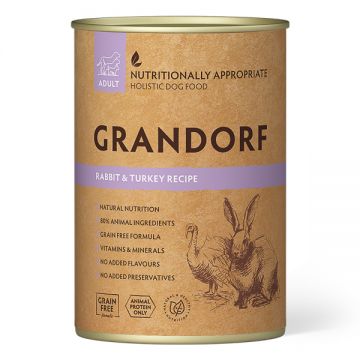 Conserva caini Grandorf - Rabbit & Turkey - 400 g