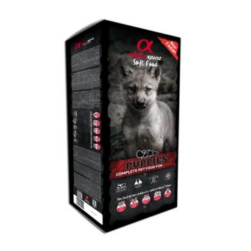 Hrana semi-umeda Premium pentru caine junior Alpha Spirit, mix carne, 9 kg