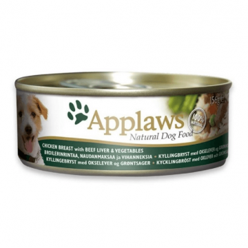 Hrana umeda pentru caini Applaws Adult cu pui vita si vegetale 156g