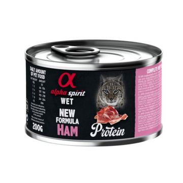Hrana umeda Premium pentru pisica Alpha Spirit, cu carne de porc, 200 g