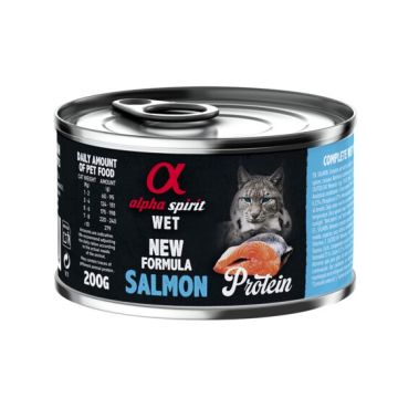 Hrana umeda Premium pentru pisica Alpha Spirit, cu somon si legume, 200 g