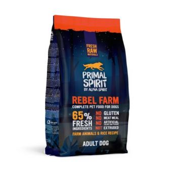 Hrana uscata Premium pentru caine Primal Spirit, Rebel Farm,cu pui, 1 kg