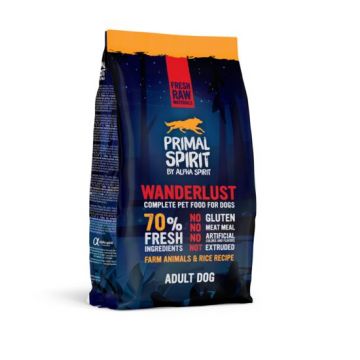 Hrana uscata Premium pentru caine Primal Spirit, Wanderlust, cu pui si peste, 1 kg