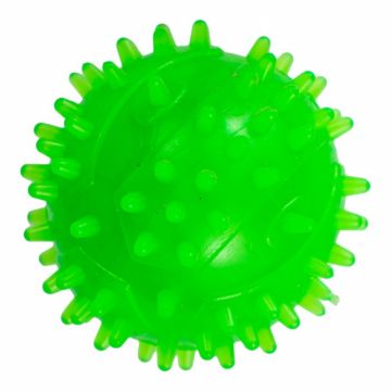 Jucarie in forma de minge cu tepi din cauciuc termoplastic, multicolor, 7.5 cm