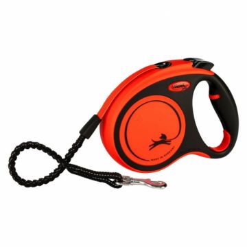 Lesa pentru caini Extreme banda, Flexi, Retractabil, Pana la 15 kg, XS, 3 metri, Portocaliu la reducere