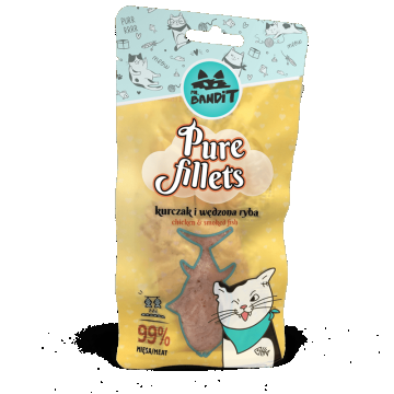 Mr. Bandit CAT Pure Fillets, pui si peste afumat, 30 g