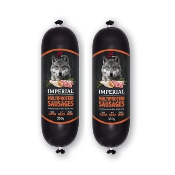 PACHET 2 x Hrana umeda Imperial pentru caine Alpha Spirit, cu porc si pui, 350 g