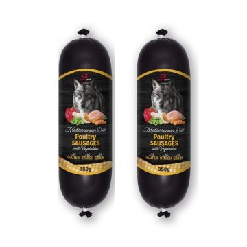 PACHET 2 x Hrana umeda Imperial pentru caine Alpha Spirit, cu pui, curcan si legume, 350 g