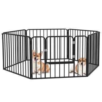 PawHut Tarc de Joaca Rezistent pentru Caini din 6 Panouri pentru Animale de Companie | Aosom Romania