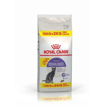 Royal Canin Sterilised Adult hrana uscata pisica sterilizata, 10+2 kg ieftina