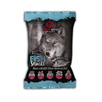 Snack pentru caine Alpha Spirit, cu peste, 50 g