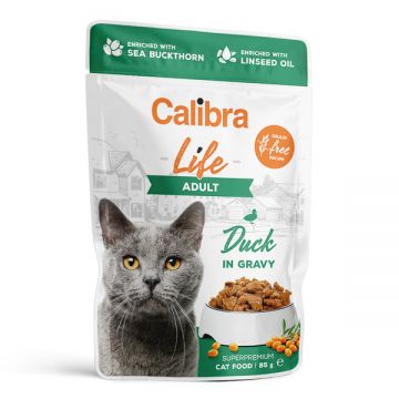 Calibra Cat Life Pouch Adult, Rață (in sos), 85g ieftina