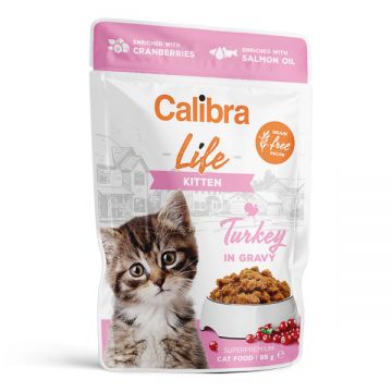Calibra Cat Life Pouch Kitten Turkey ingravy, 85g ieftina