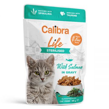 Calibra Cat Life Pouch Sterilised Salmon ingravy, 85g ieftina