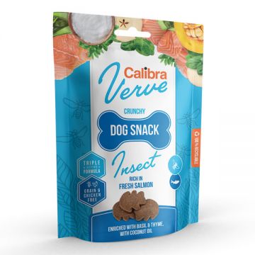 Calibra Dog Verve Crunchy Snack Insect & Fresh Salmon, 150g de firma originala