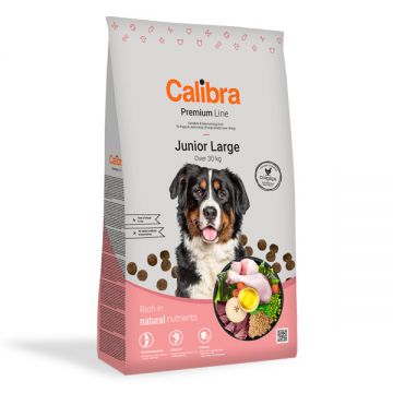 Calibra Premium Line Junior L, Pui, hrană uscată câini junior, 12kg